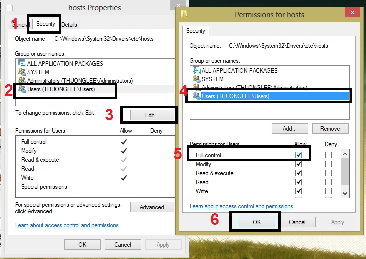 chỉnh sửa file hosts